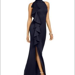 Navy blue long formal dress